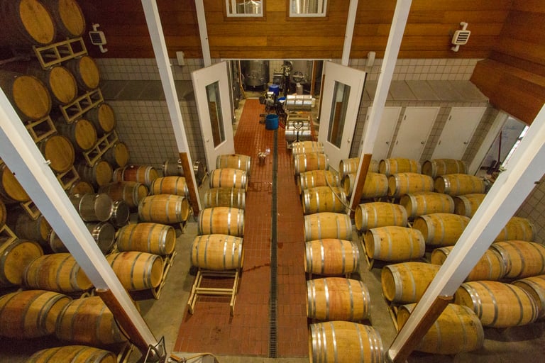 Barrel Room at Jonathan Edwards Winery