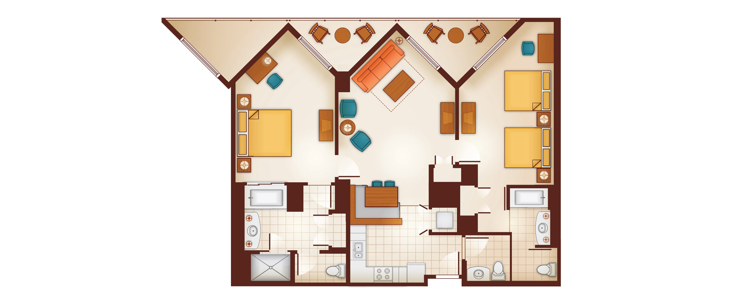 Aulani Two Bedroom Floor plan