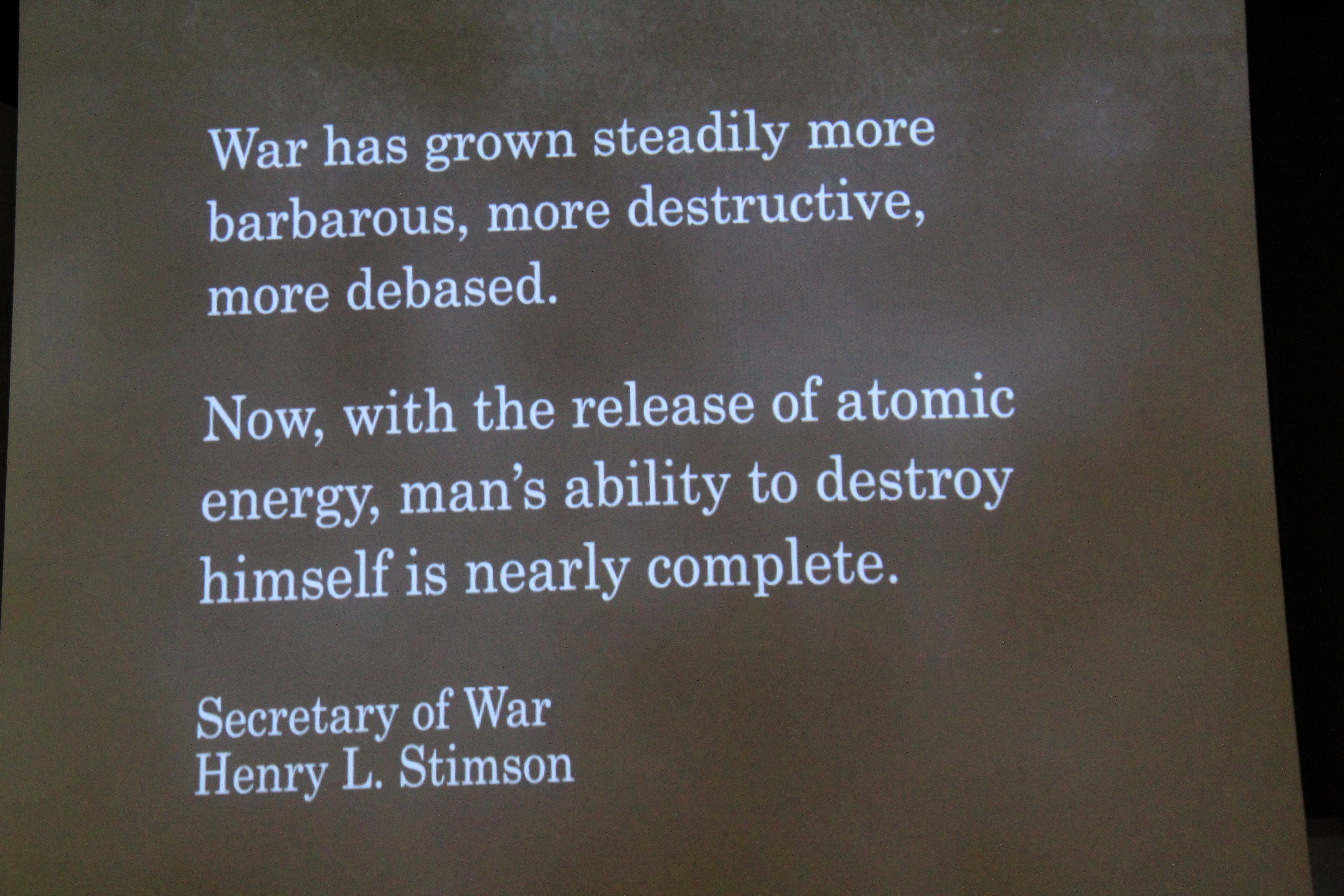 Henry L Stimson Quote World War II Museum