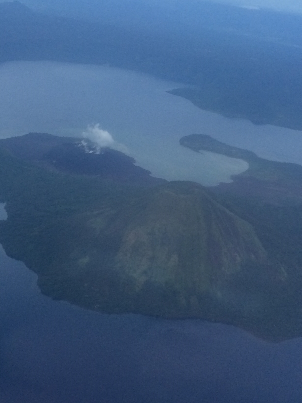 View from the Plane of the Volcano Mount Tavurvur