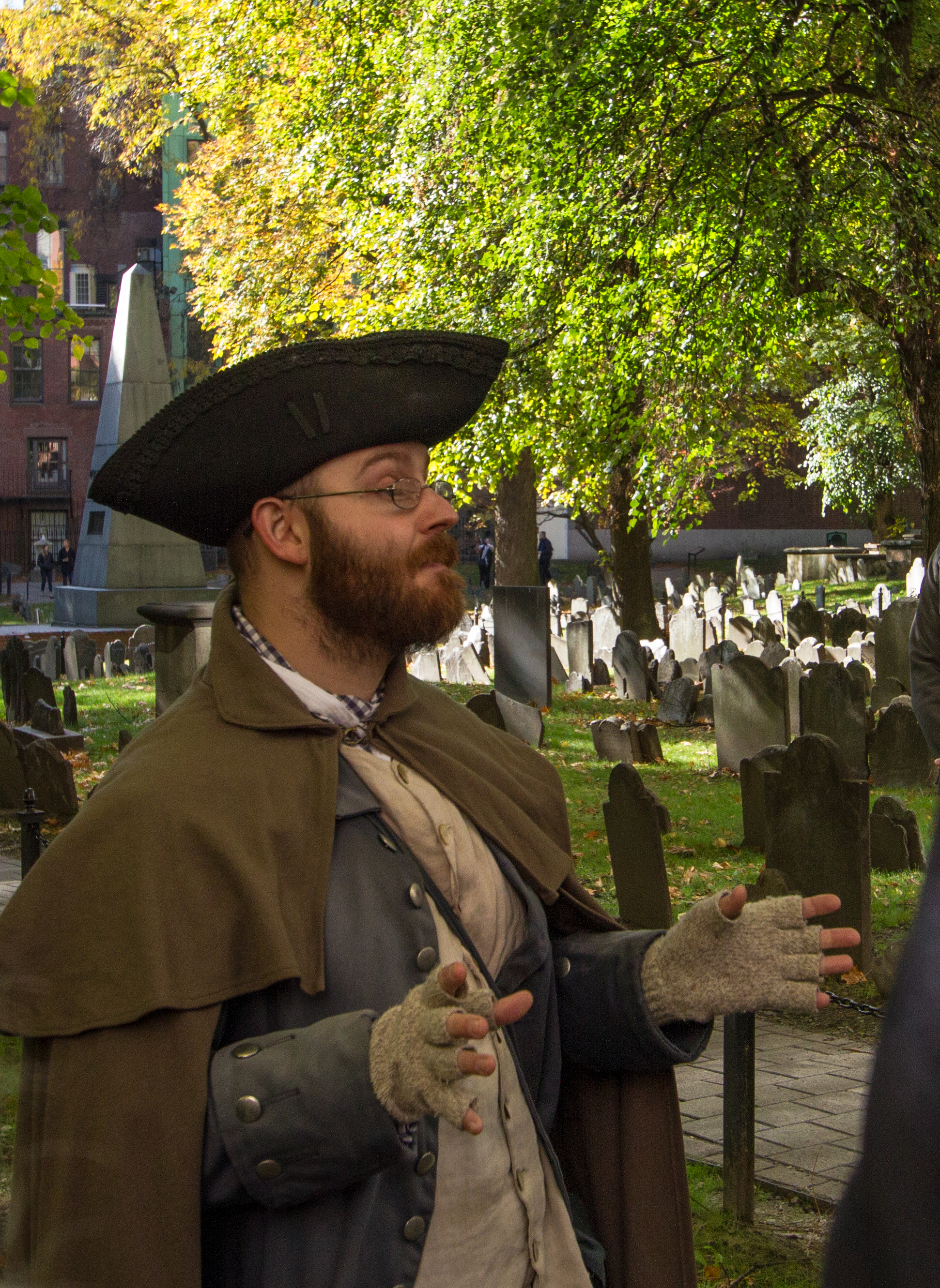 Gary Petersen as William Molineaux at Granary Burying Ground
