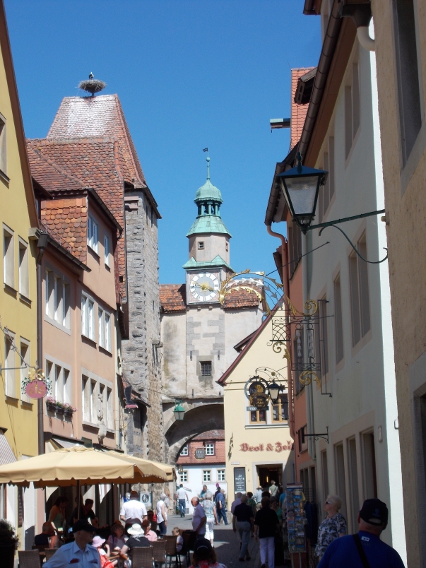 A Stork Keeps Watch over Rothenburg Tourists
