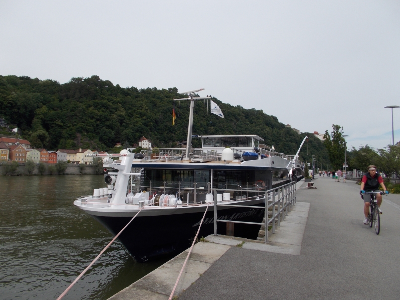 River Cruises Docked at Front Door - Hotel Koenig Passau