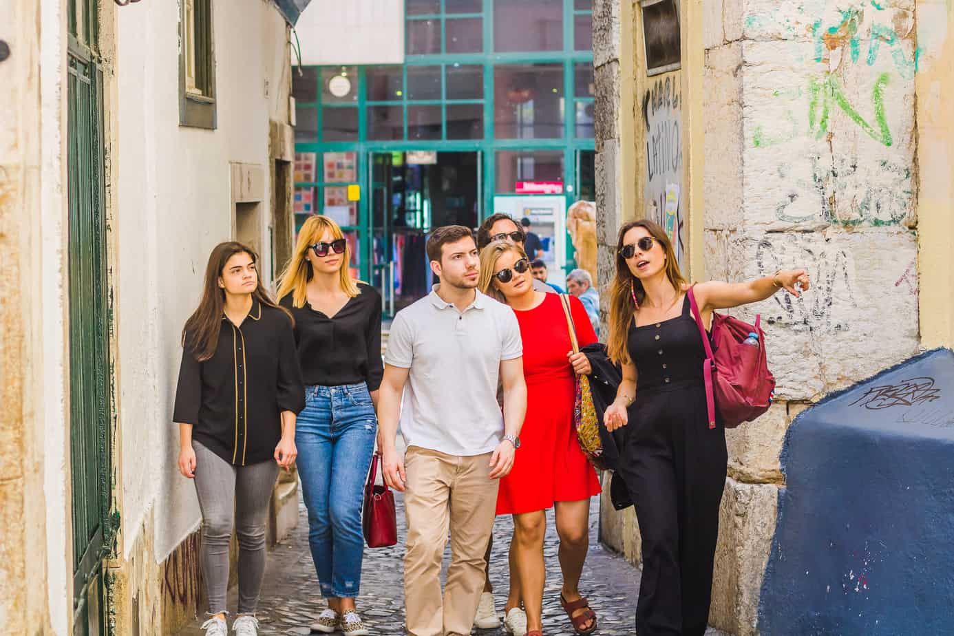 Lisbon - Guests Walking Through Mouraria on Eating Europe Tours