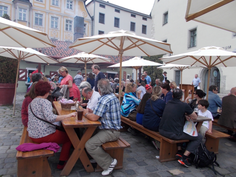 Waiting for a Table at Wurstkuchl Regensburg