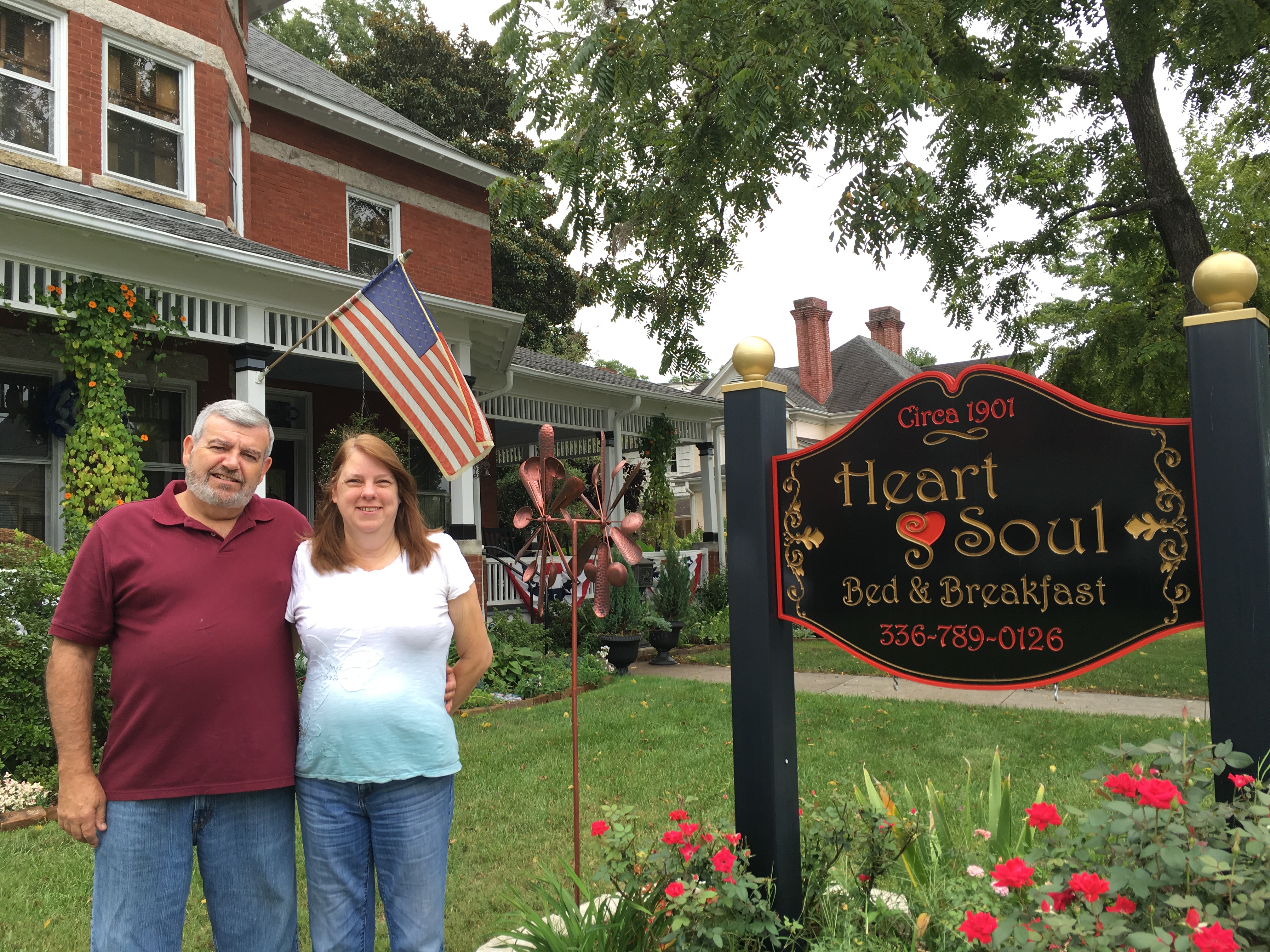 Owners Chris and Pam Bastin Heart & Soul Bed and Breakfast