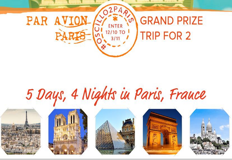 Oscillo Paris for 2 Sweepstakes Feature