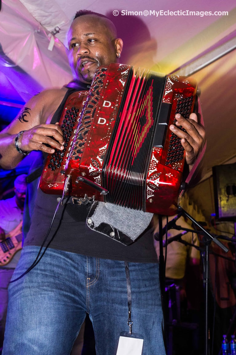 Dwayne Dopsie of the Zydeco Hellraisers on Accordian
