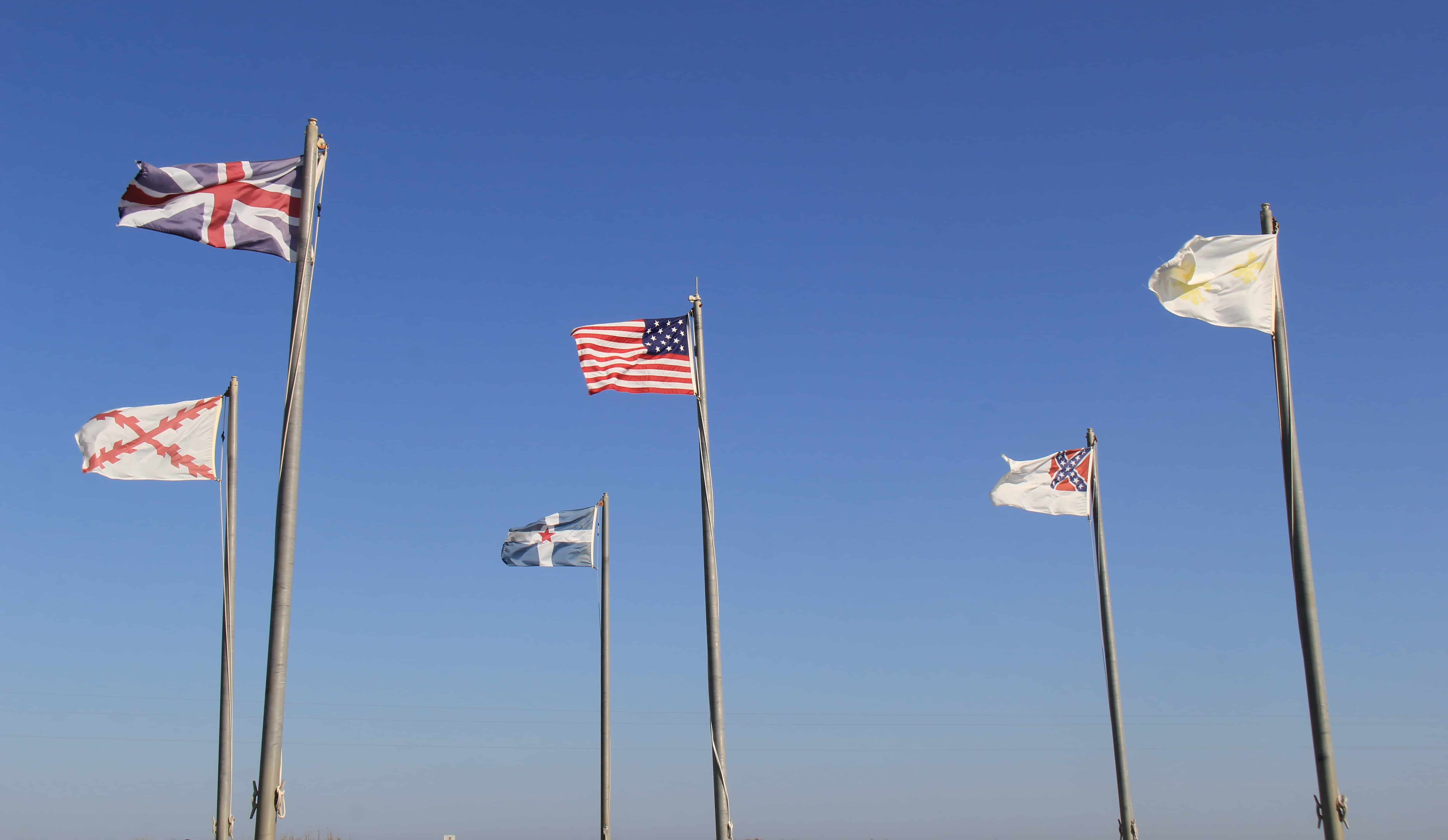 Flags over Fort Morgan