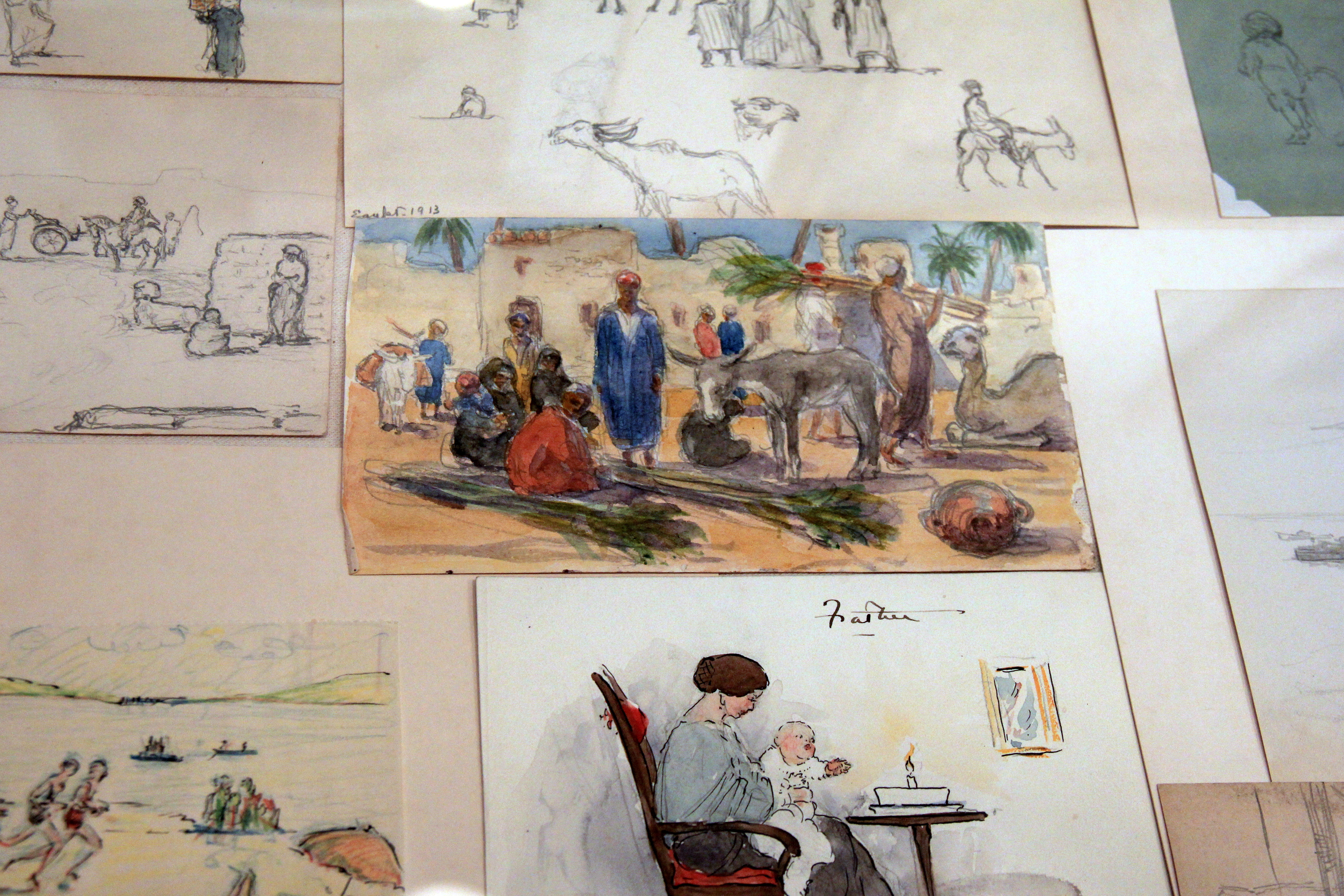 Edith Cleaves Barry sketches in Brick Store Museum