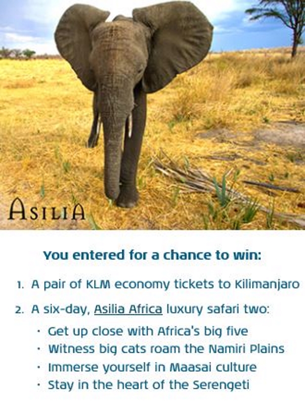 KLM Africa Sweepstakes