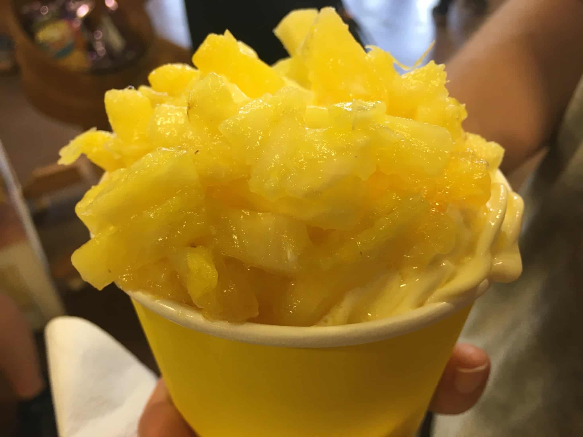 Pineapple Dole Whip with Fresh Pineapple Topping