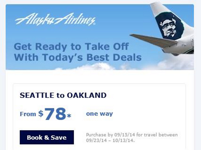 Oakland to Seattle Sale Fare