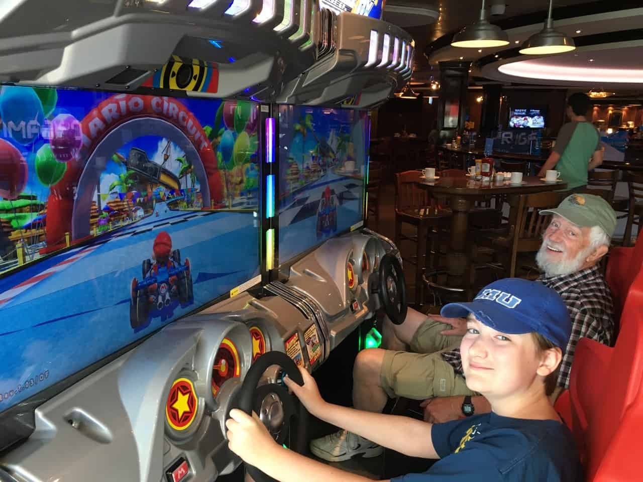 Dad and Milo Playing Mario Kart on NCL Escape