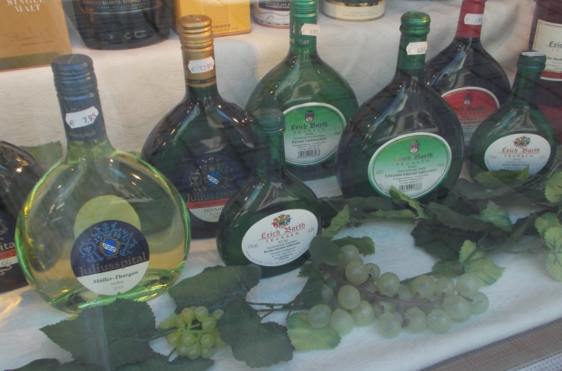 Distintive Wine Bottles of Wine Produced in Franconia
