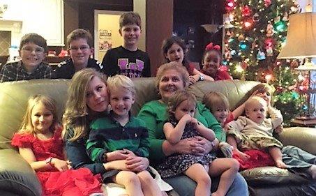 Connie with all 12 grandchildren