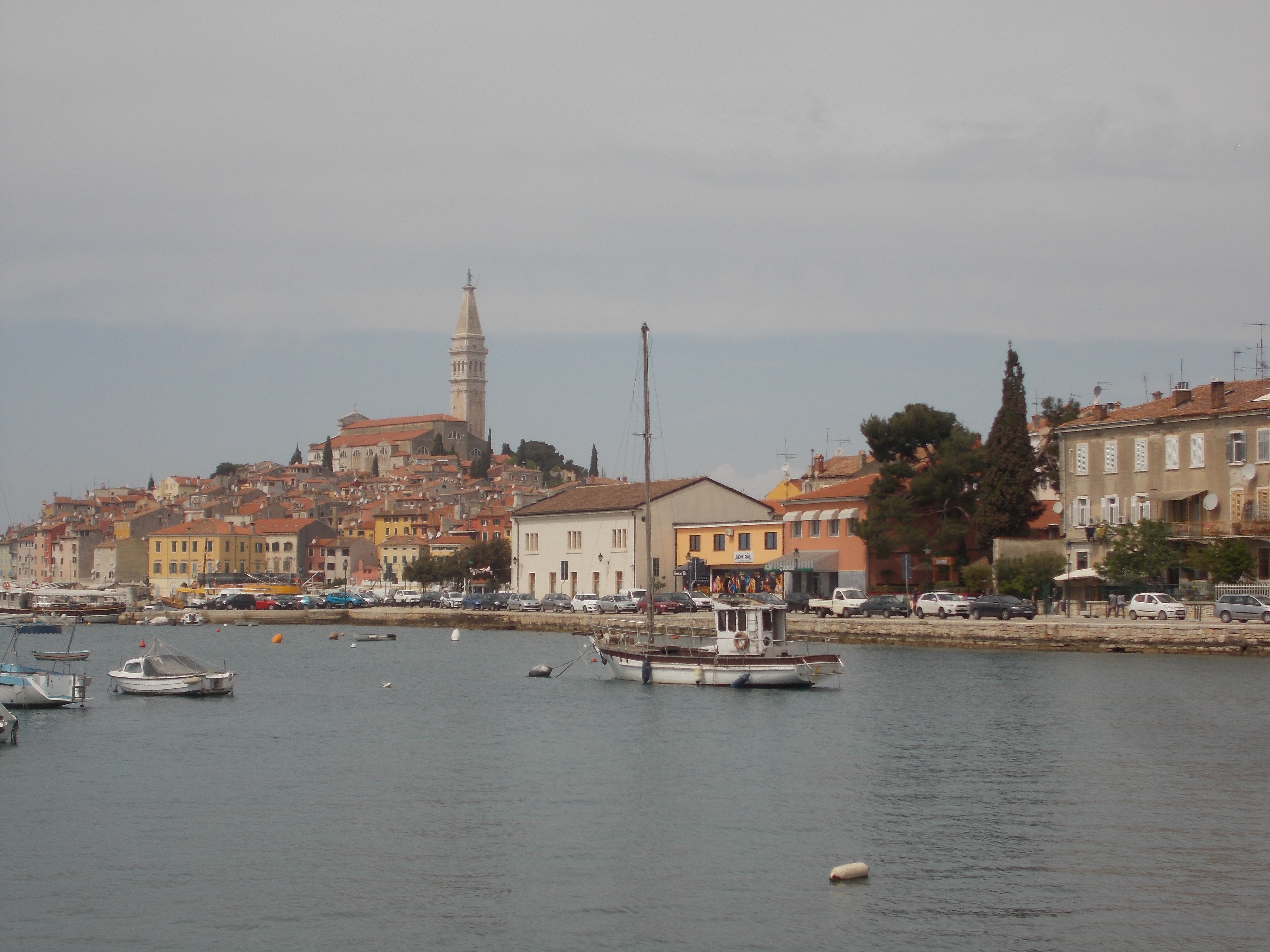 Boats and city of Rovinj