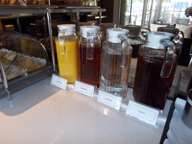 Juices, Iced Tea and Water in Club Lounge with 24 Hour Access