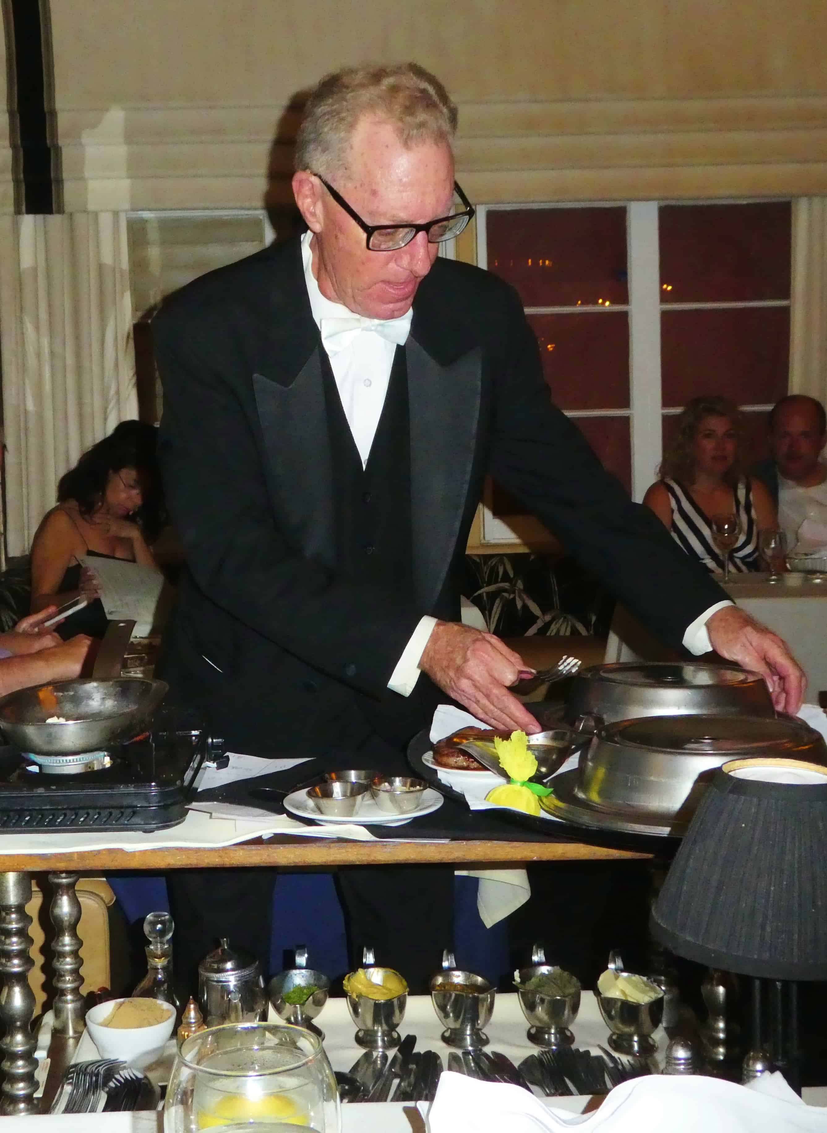 Tuxedoed waiter at Melvyn's Palm Springs