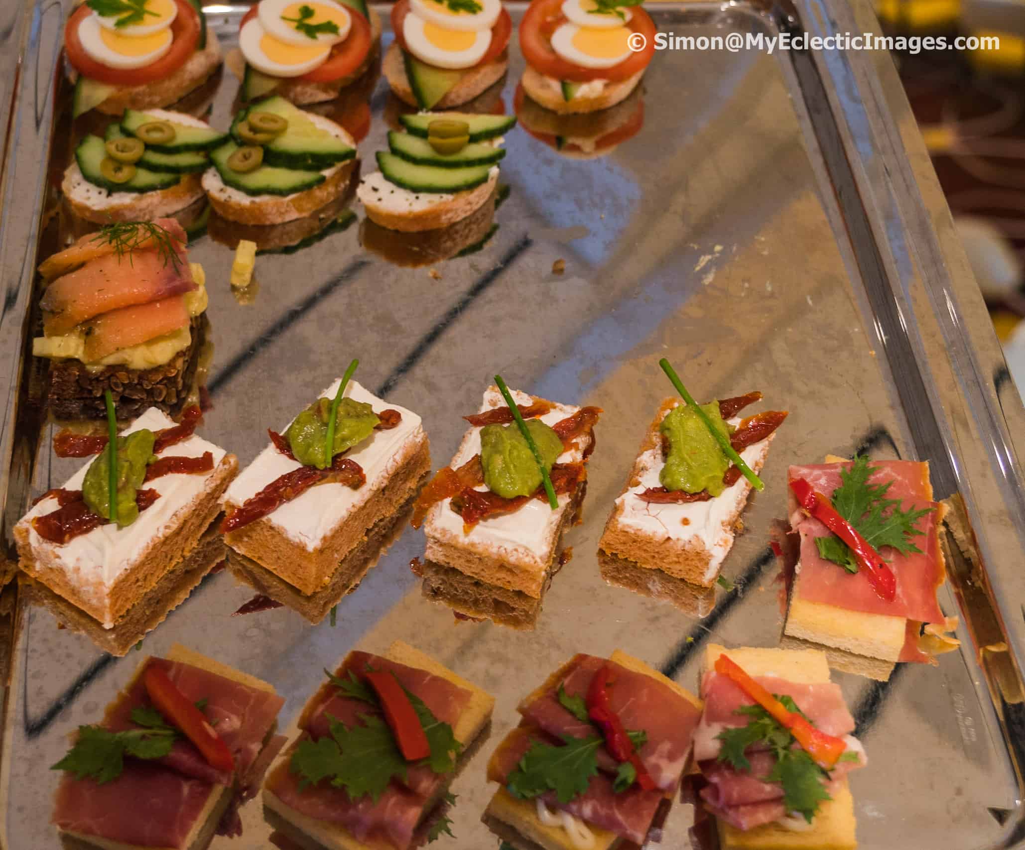 Sandwiches Served for Afternoon Tea Aboard the Nieuw Statendam