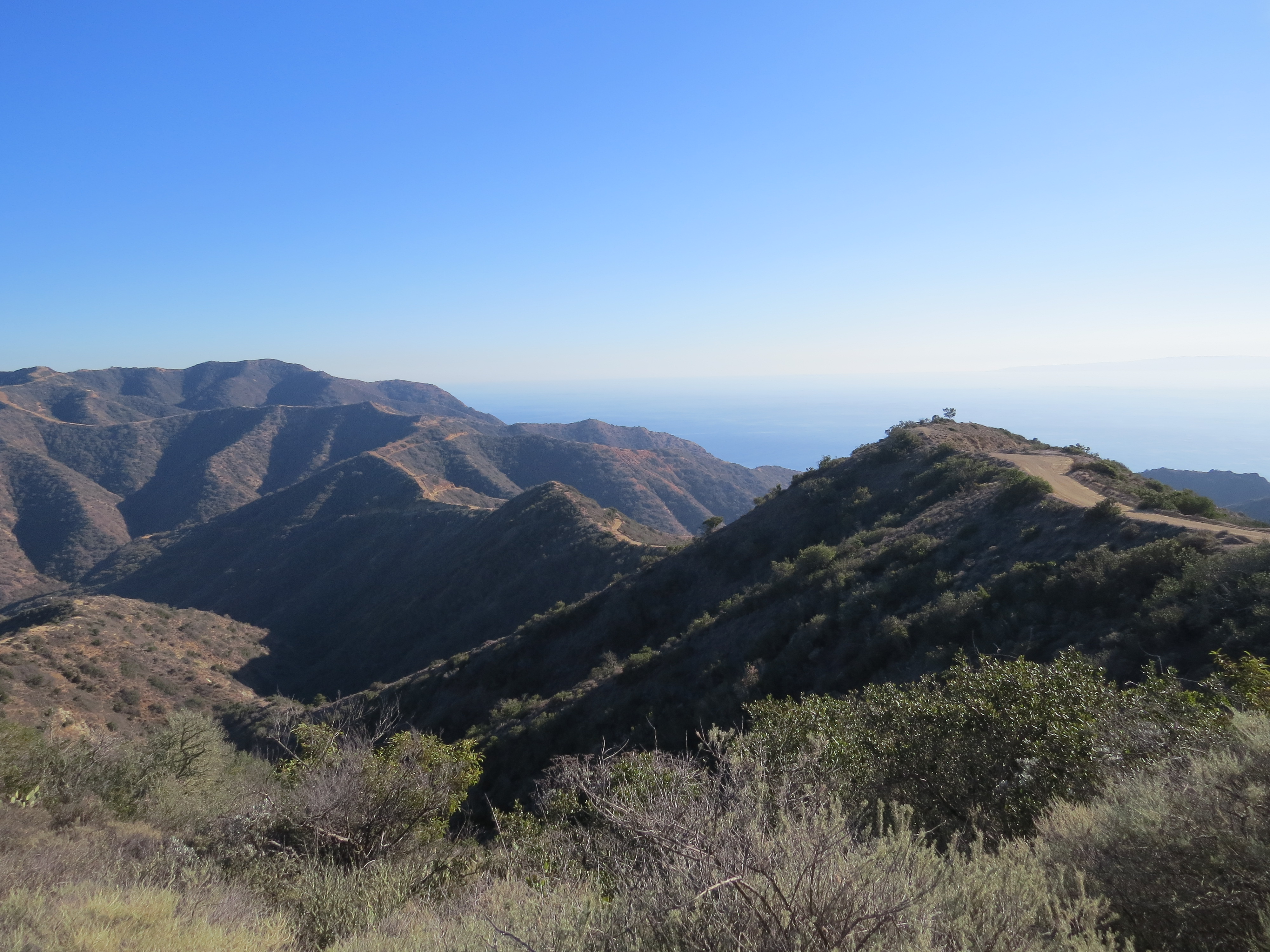 View of the hiking trails atop Catalina Island