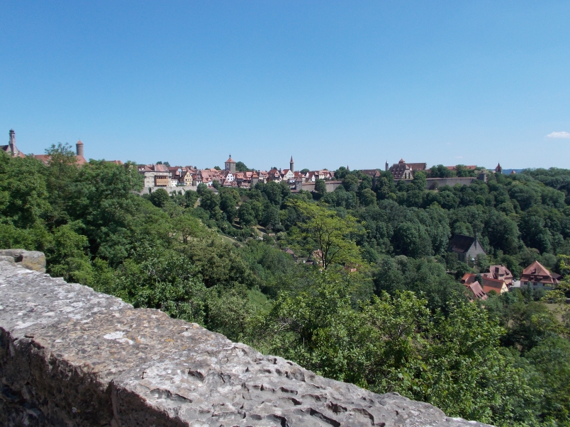 View of Rothenburg and the Tauber Valley from Wall of Castle Gardens