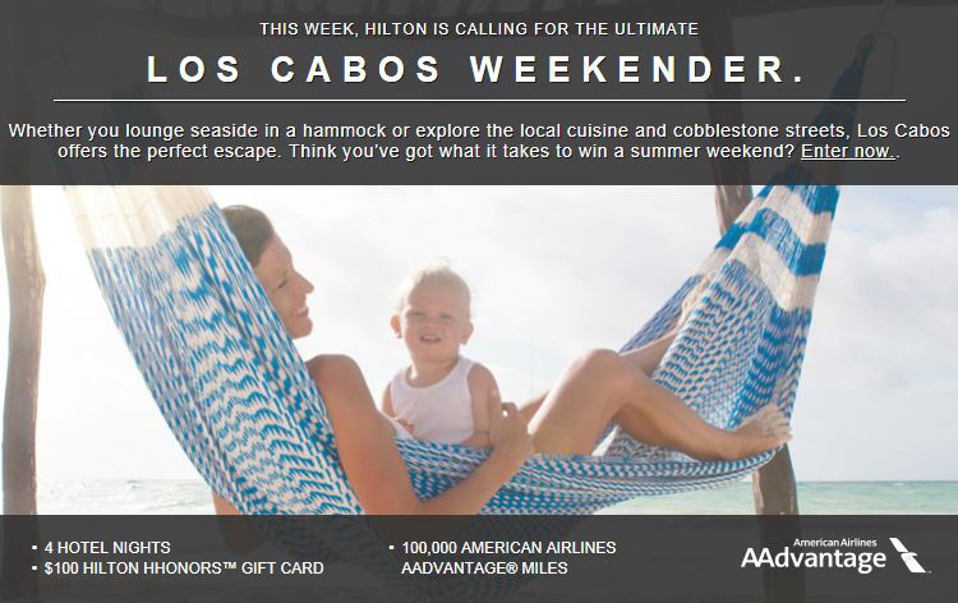 Hilton Los Cabos Weekender Sweepstakes