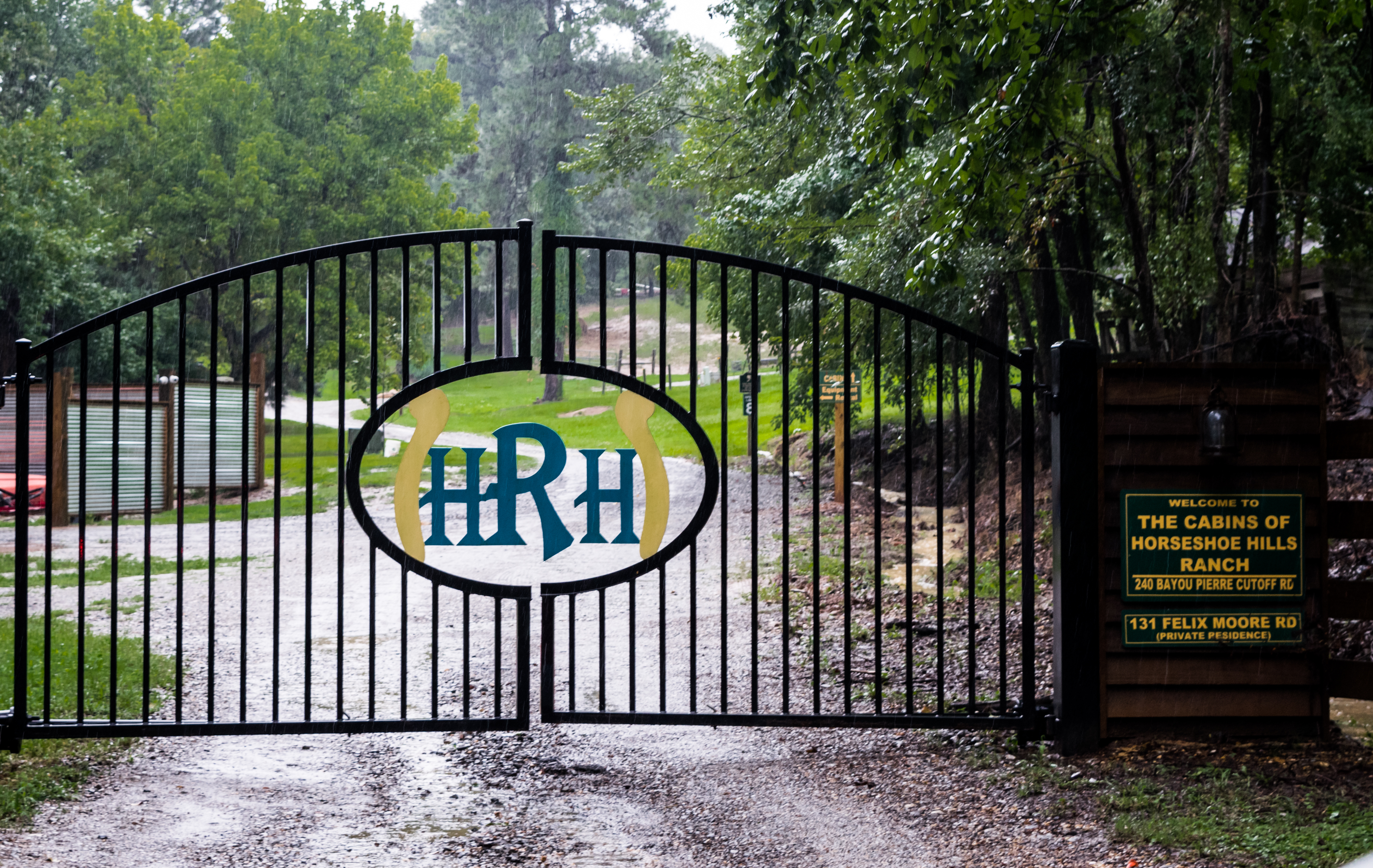 Secure gated entry to Horseshoe Hills Ranch