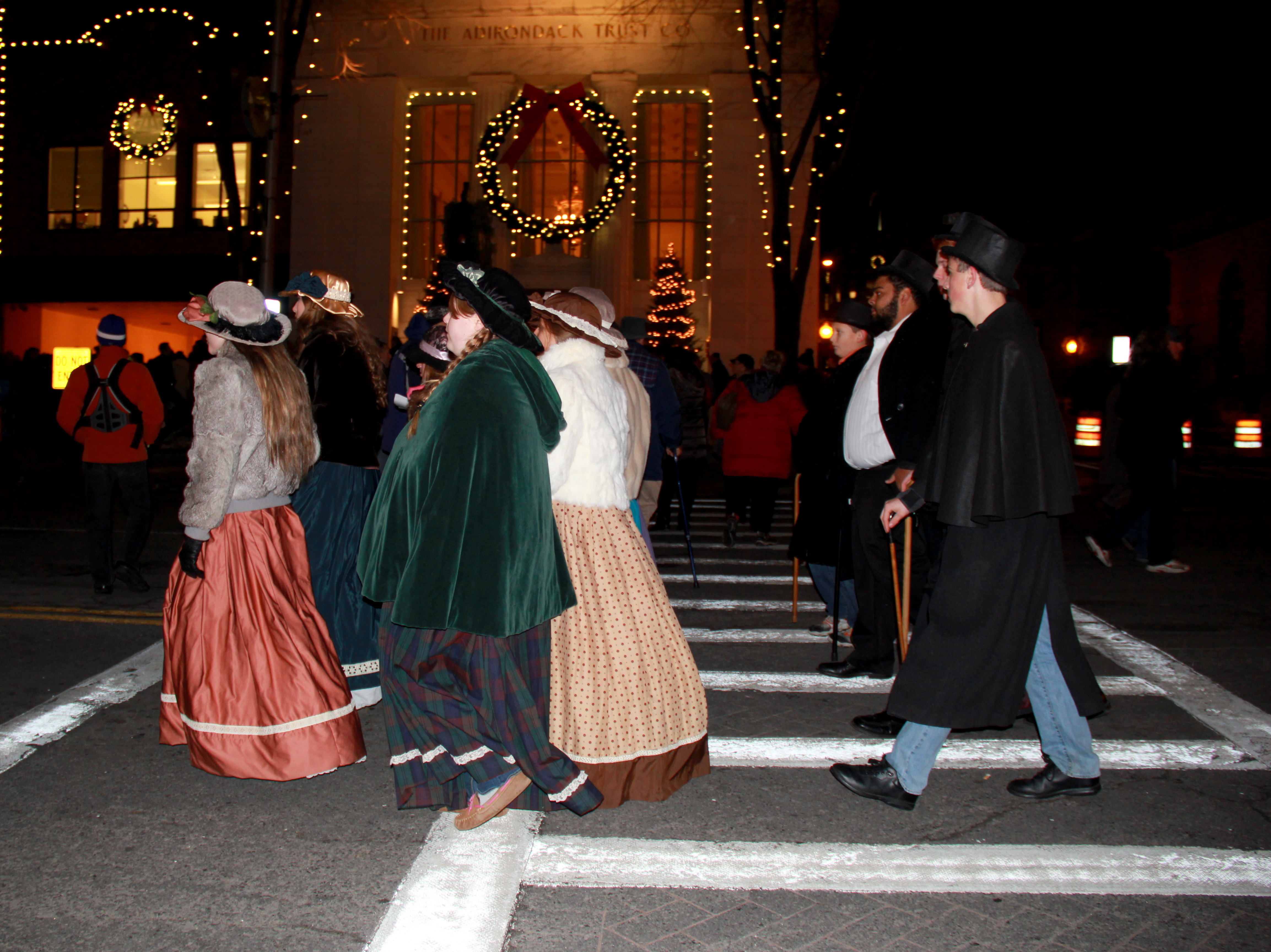 Christmas Carolers Victorian Street Walk Saratoga