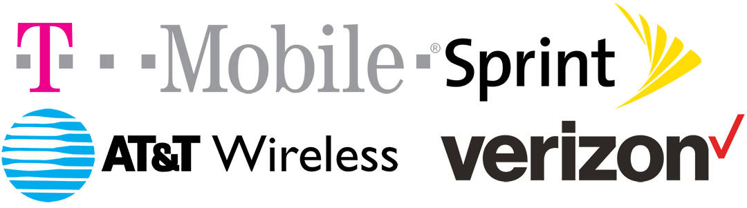 T-Mobile, Sprint, AT&T Wireless and Verizon Logos