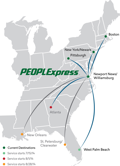 PEOPLExpress RouteMap