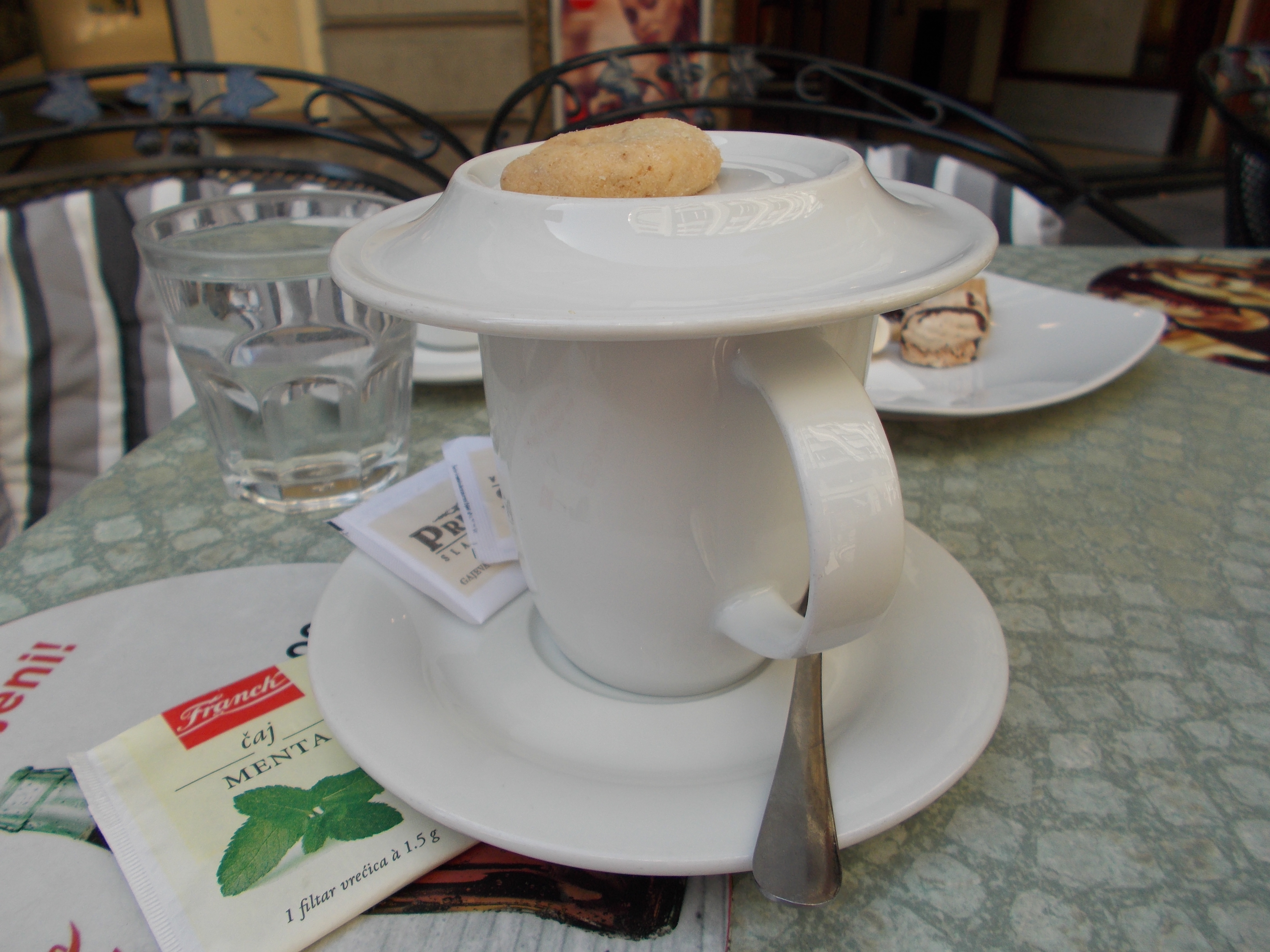 Tea and Cookie Zagreb Sidewalk Cafe