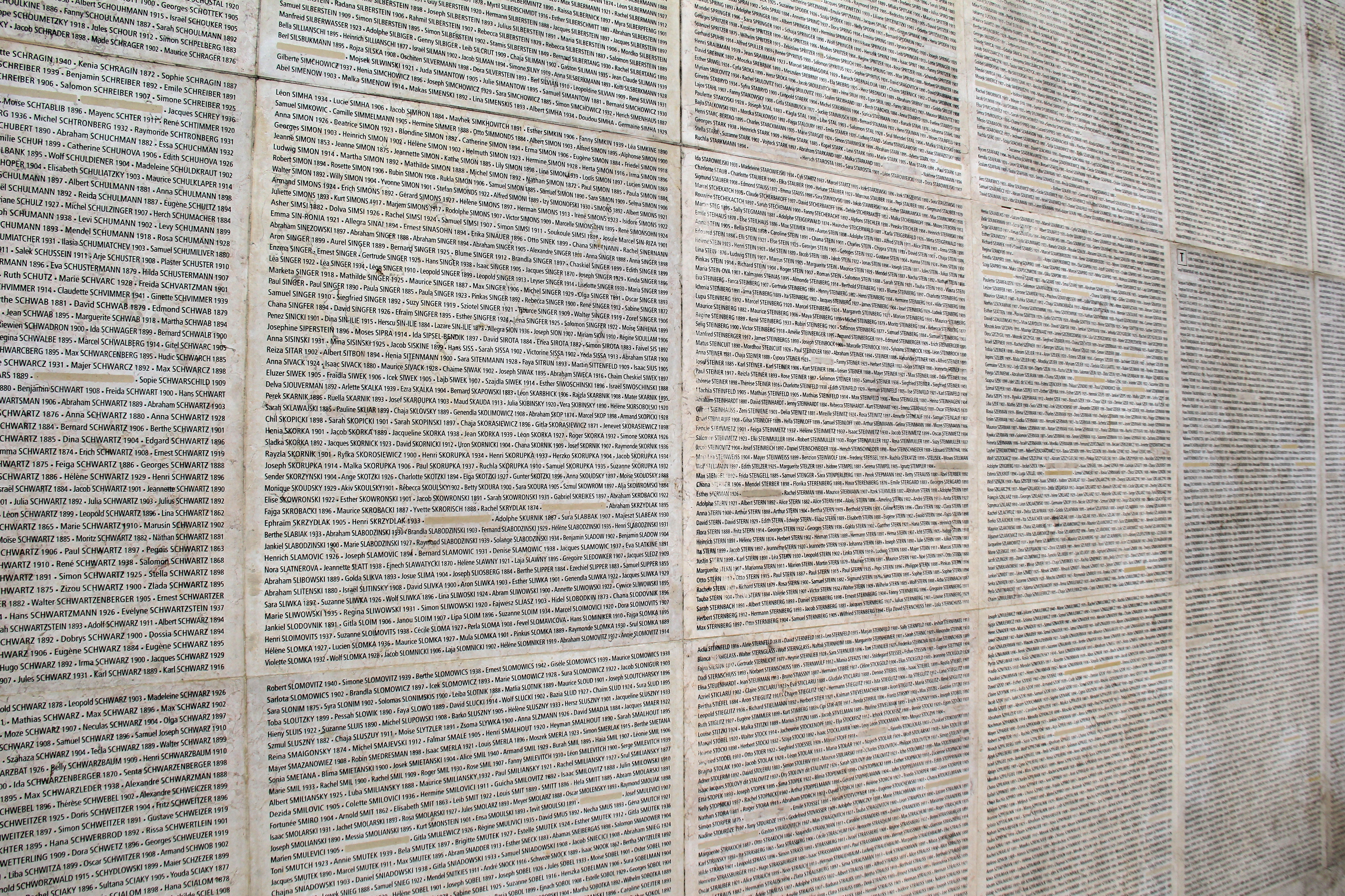 Names - There are Thousands - Holocaust Memorial