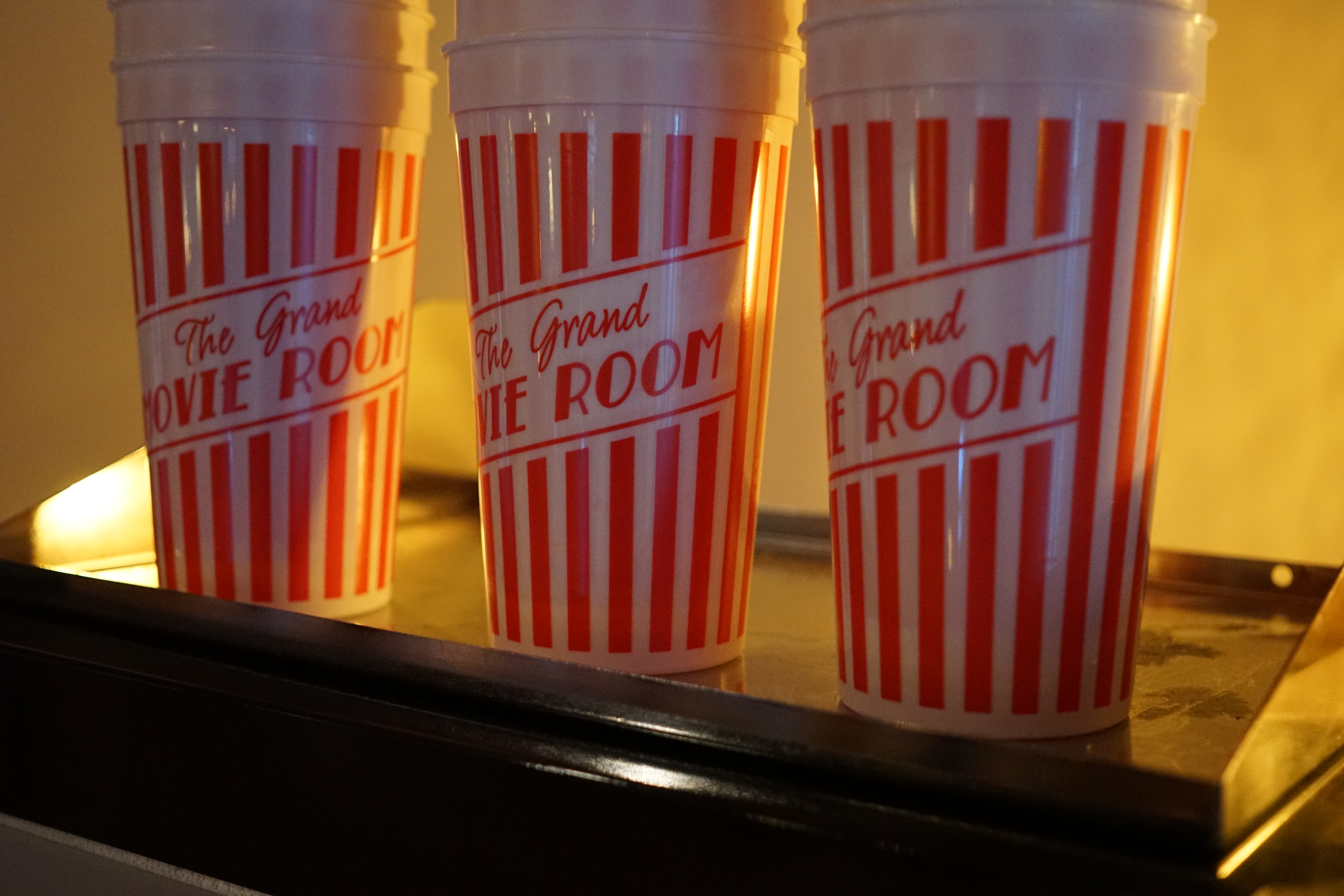 Grand River lodge movie room popcorn