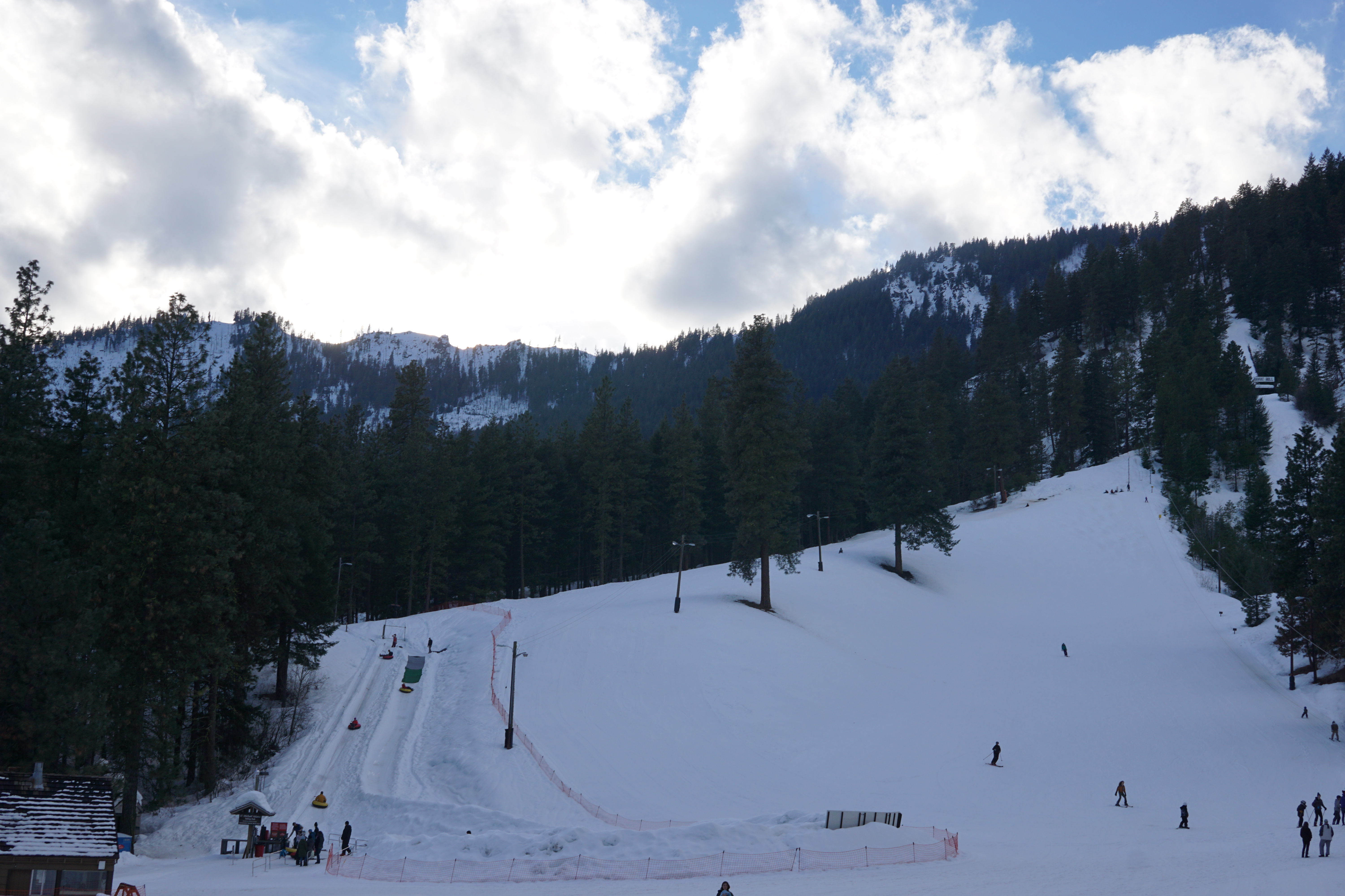 ski hill and tubing area