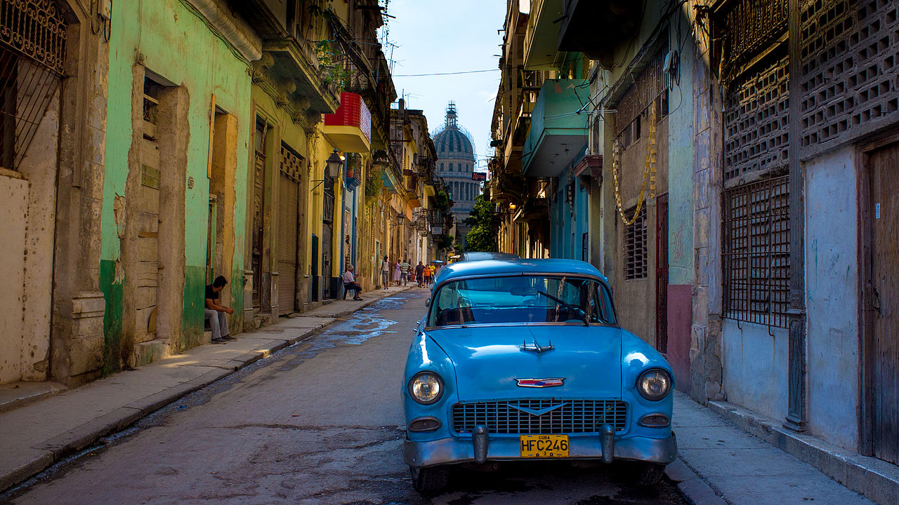 Old American car in Havana
