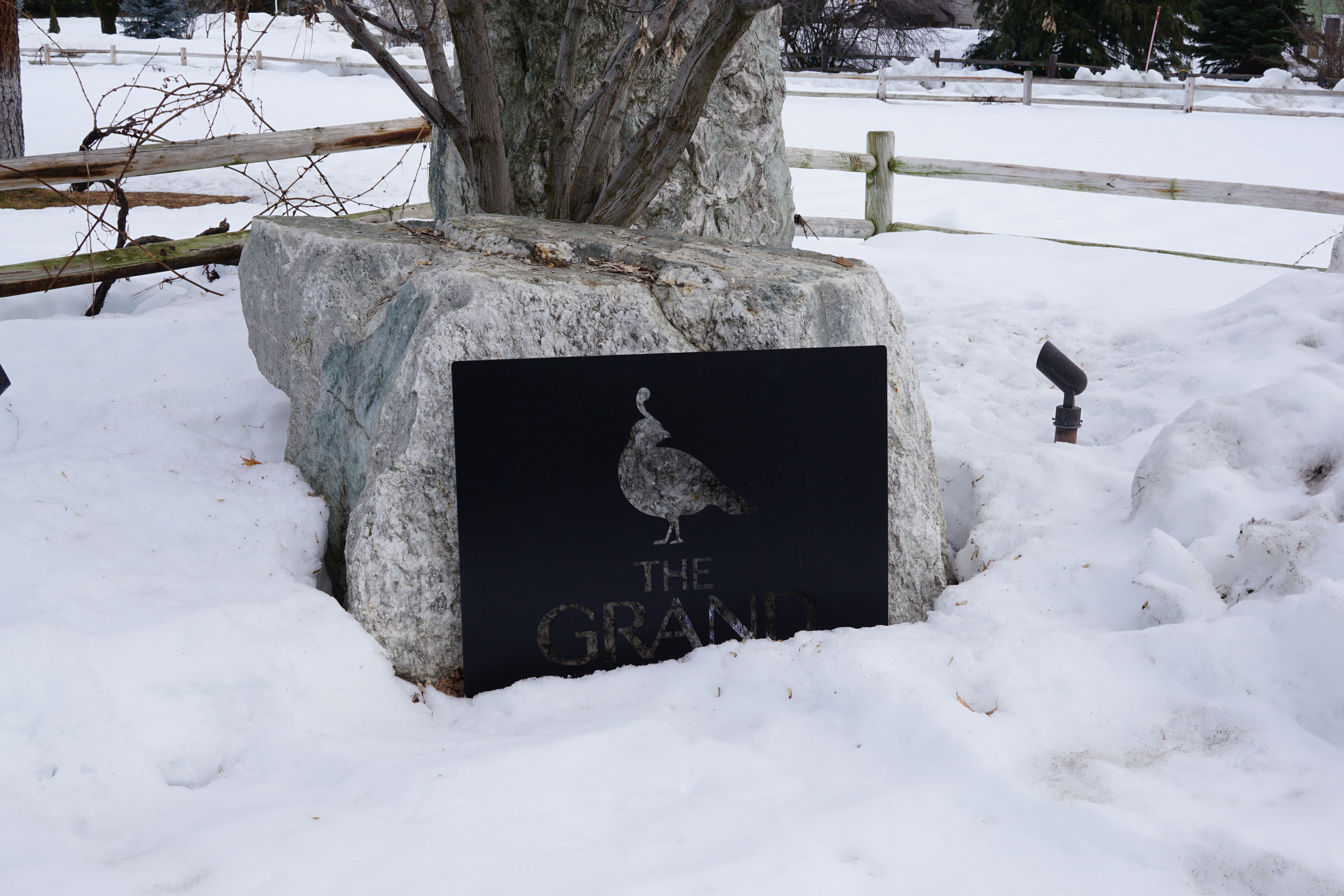 The Grand river lodge sign