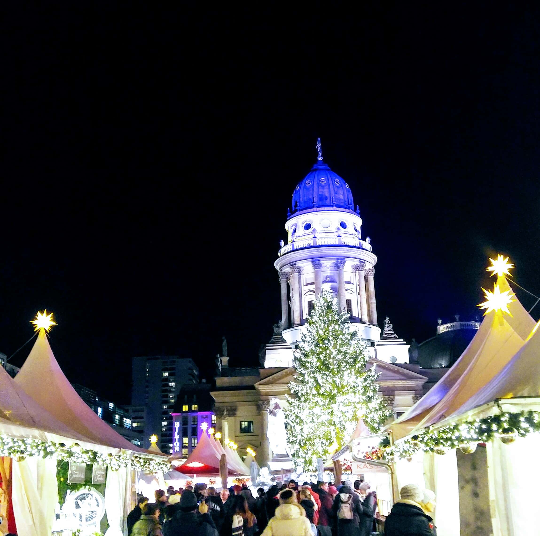Christmas stalls and lights German Christmas Market