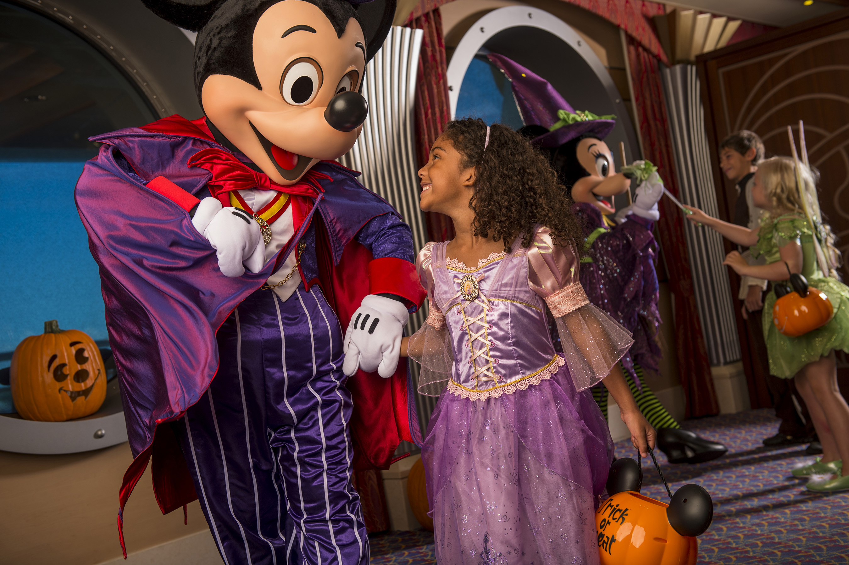 Disney Cruise Line will treat guests sailing this fall to a wickedly good time as the Disney ships transform into a ghoulish wonderland during Halloween on the High Seas cruises. This extra-spooky celebration features Halloween-themed parties, lively entertainment, elaborate décor, and frightfully fun events and activities. (Matt Stroshane, photographer)