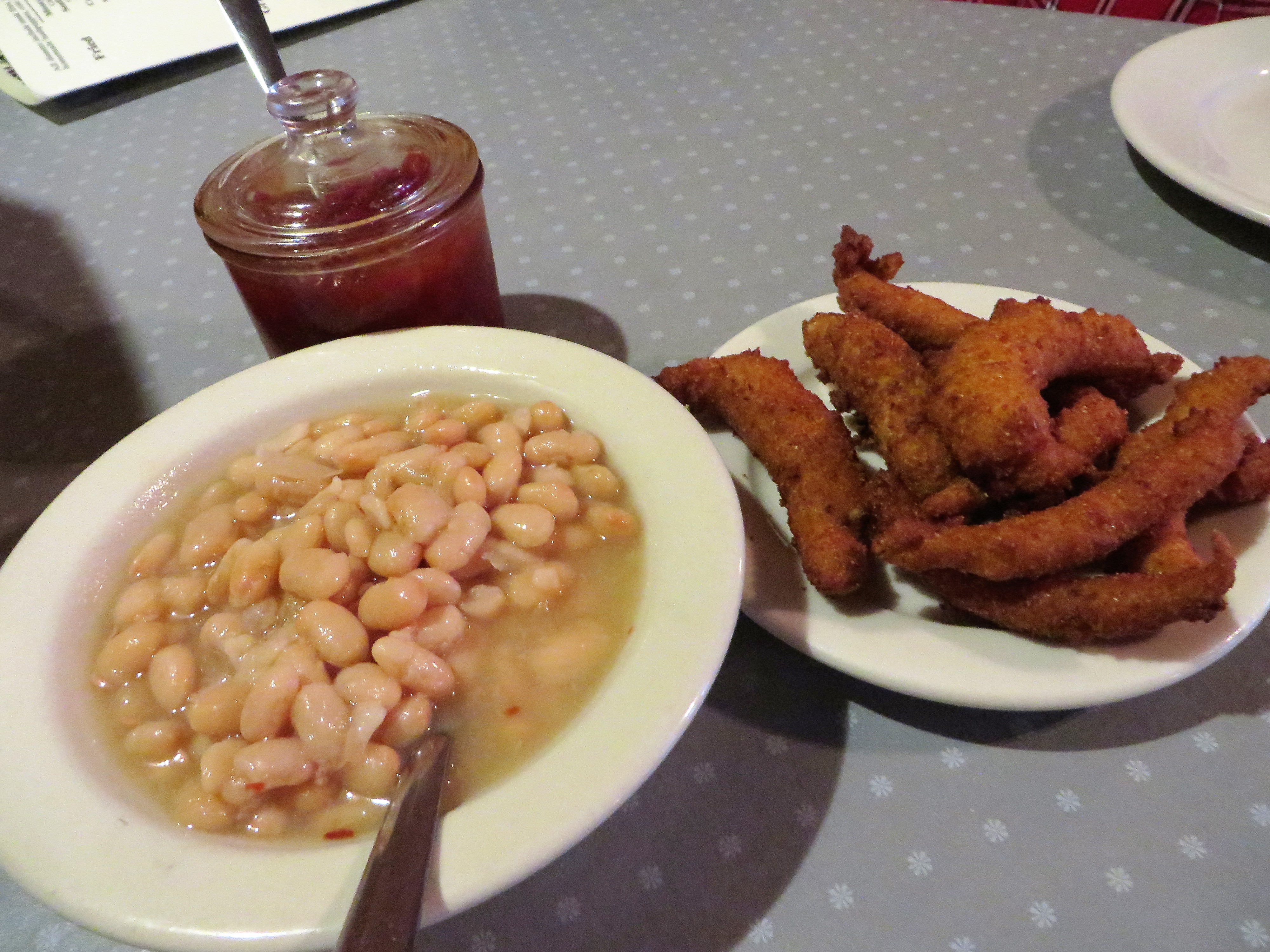 Northern beans and hush puppies