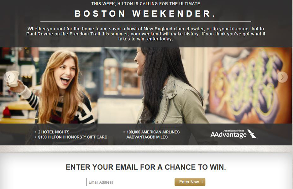 Hilton Ultimate Weekend Boston Travel Sweepstakes
