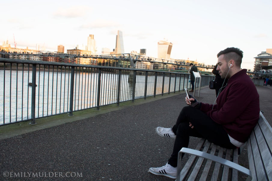 FaceTime beside the Thames