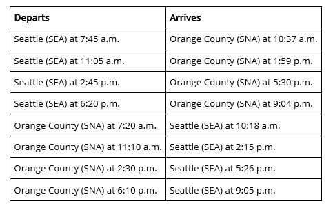 Delta Announces New Flights Seattle to Orange County Oct.2015