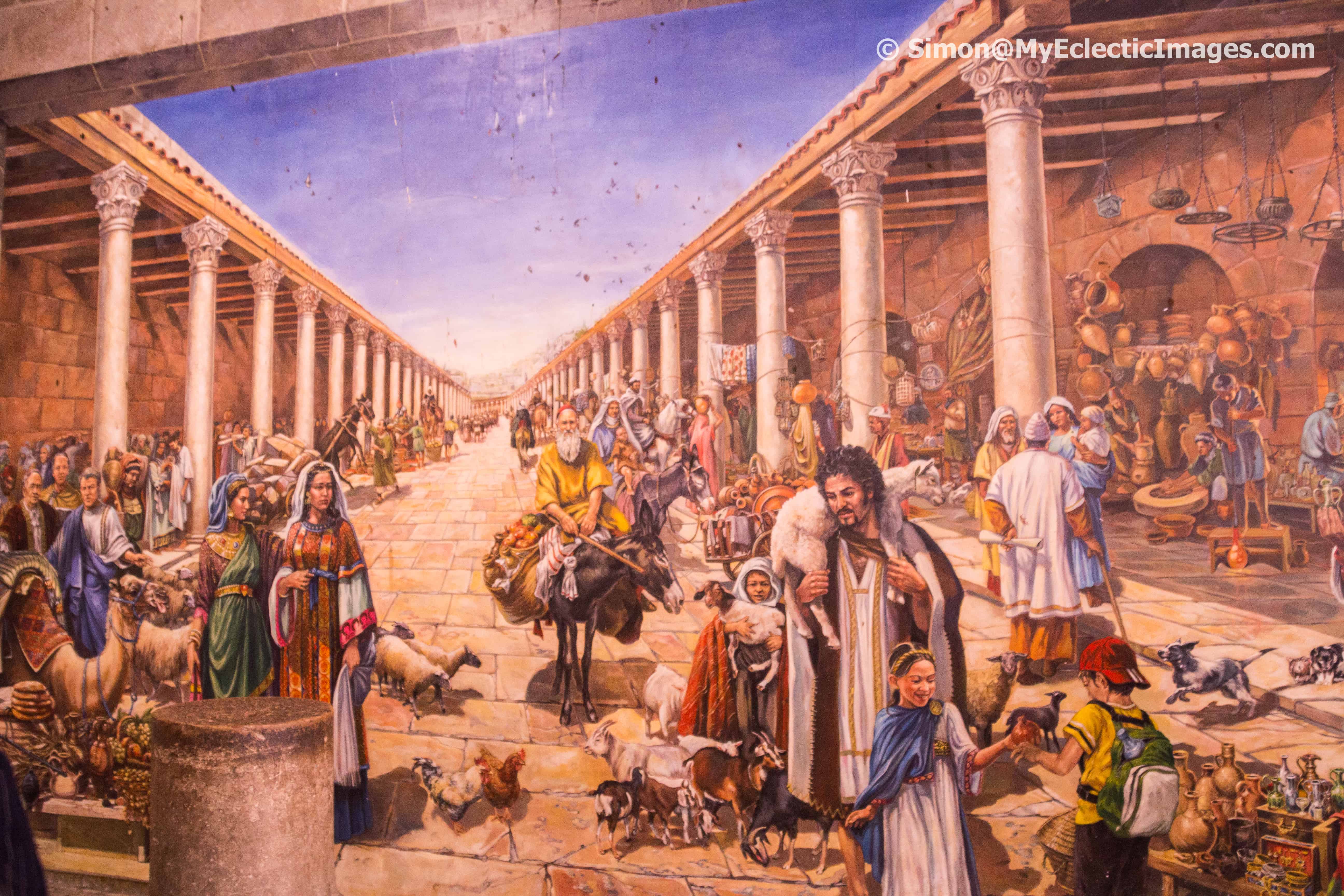 Painting in Jerusalem Shop Representing the Roman Cardo