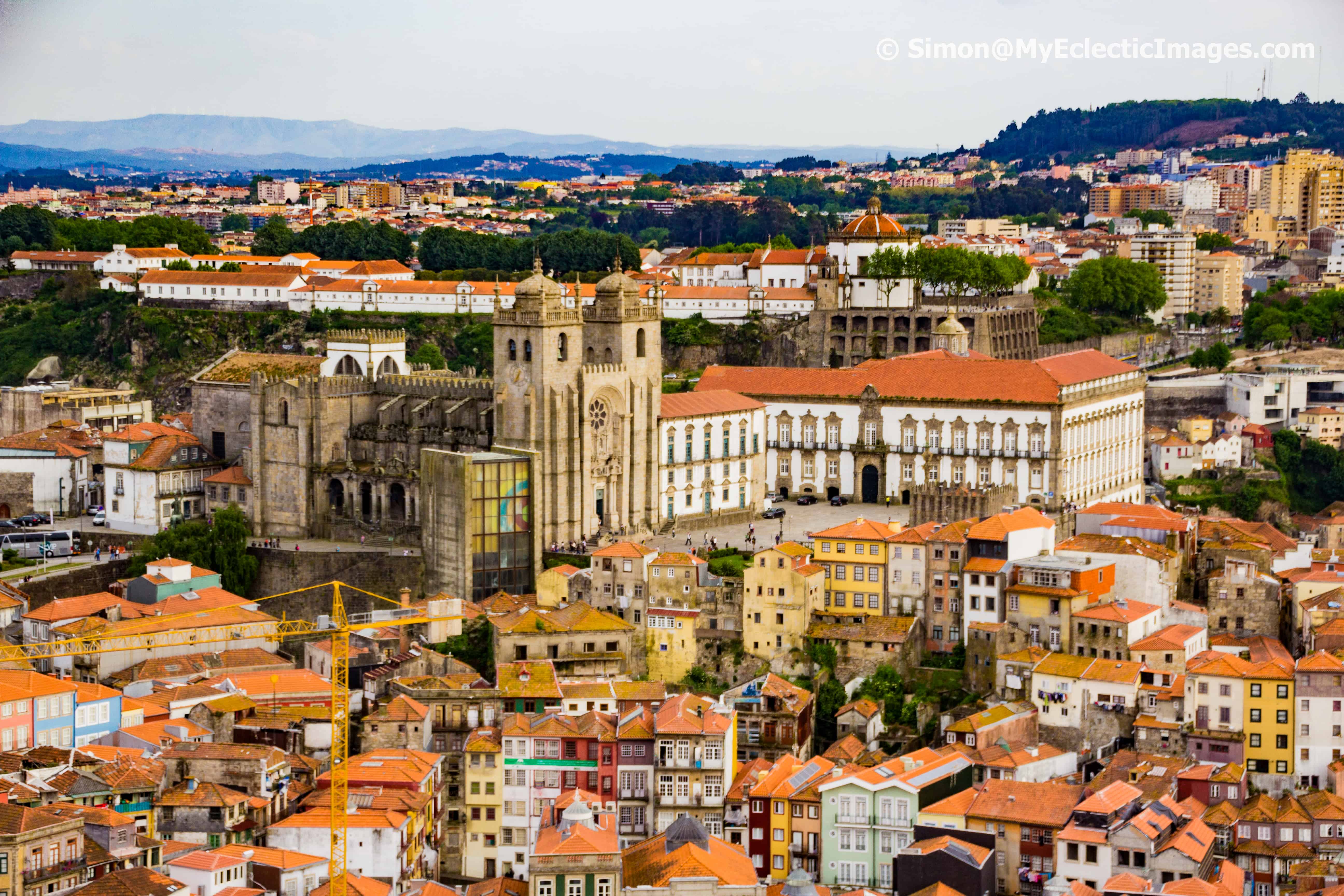 A View of Porto Cathedral and Part of the Old Quarter Seen from the Top of the Clerigos Tower on Porto Walking Tour
